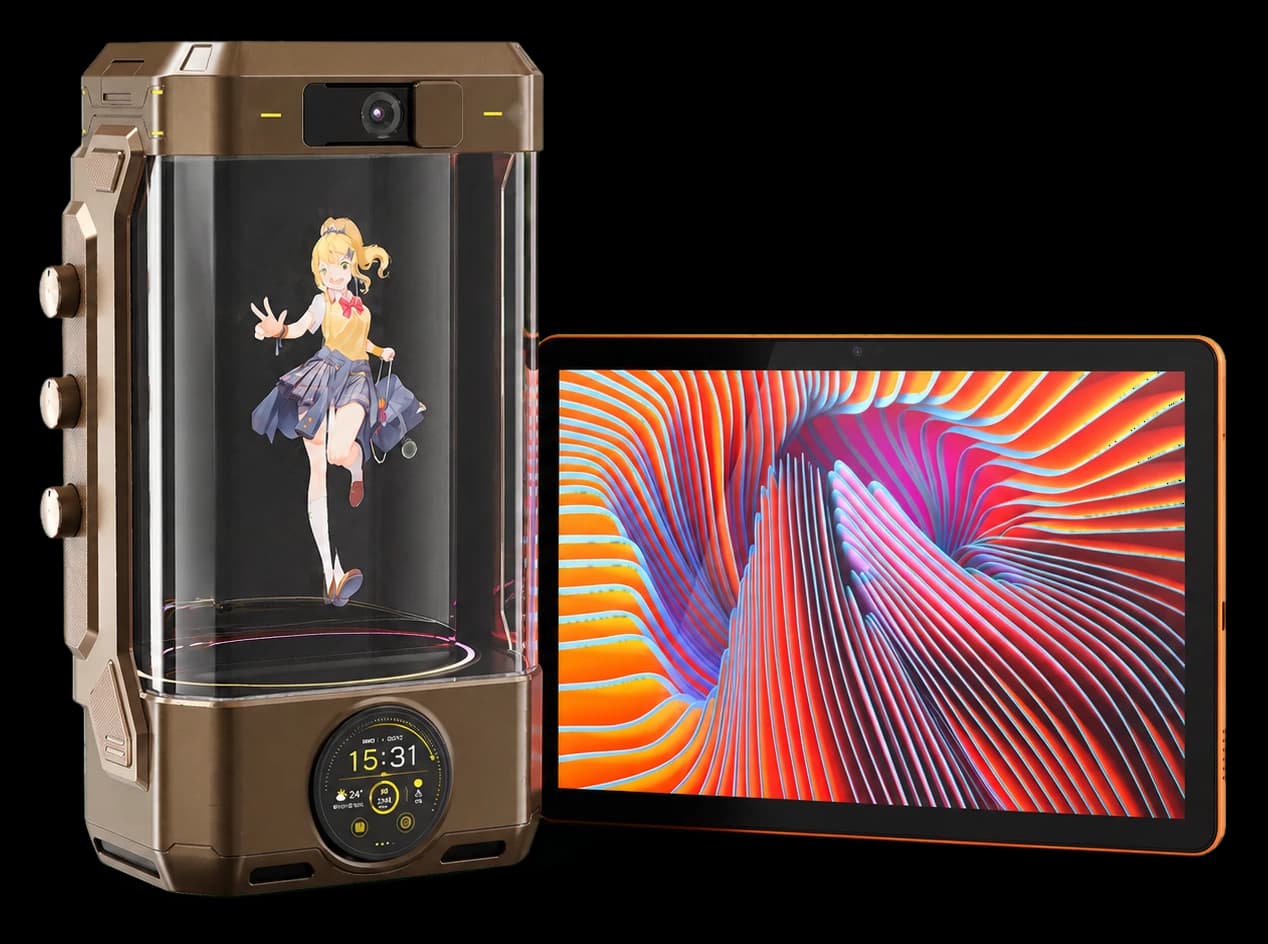 Lumiq Ola holographic companion paired with Lumiq Tablet